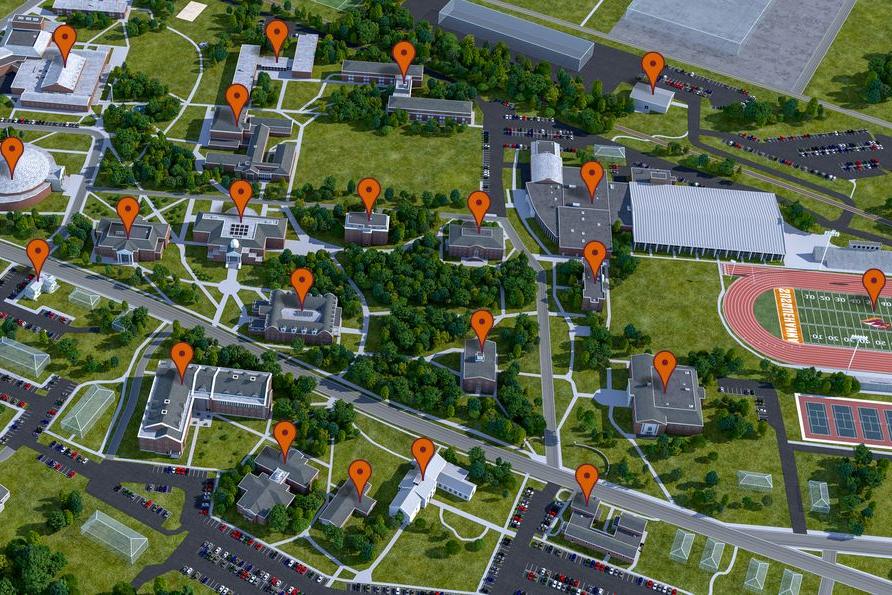 Susquehanna University interactive campus map.